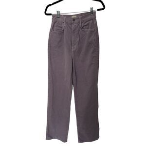 Mother Lavender High Waisted Tunnel Vision Sneak Corduroy Jeans Size 24 Straight